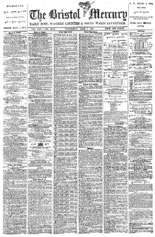 cover page of Bristol Mercury published on April 1, 1891