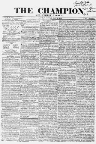 cover page of The Champion published on May 19, 1839