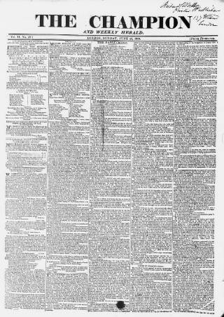 cover page of The Champion published on June 23, 1839