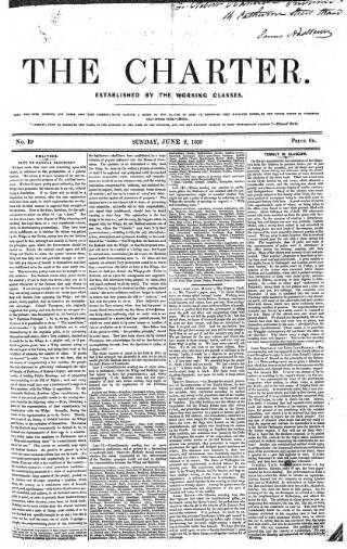 cover page of The Charter published on June 2, 1839