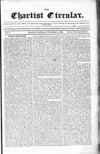cover page of Chartist Circular published on November 2, 1839