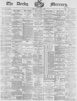 cover page of Derby Mercury published on April 1, 1896