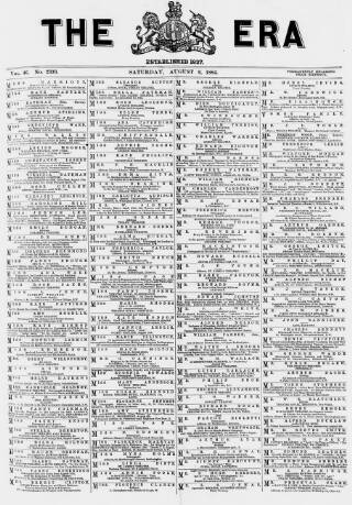 cover page of The Era published on August 2, 1884