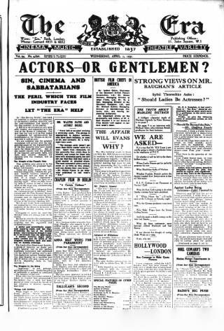 cover page of The Era published on April 1, 1931