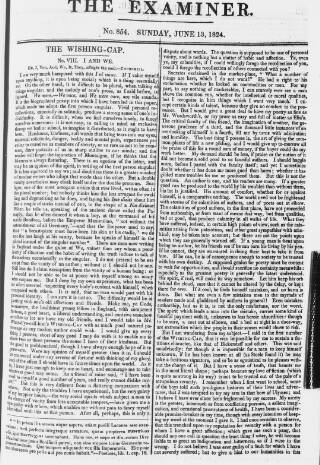cover page of The Examiner published on June 13, 1824