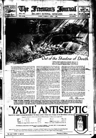 cover page of Freeman's Journal published on April 1, 1924