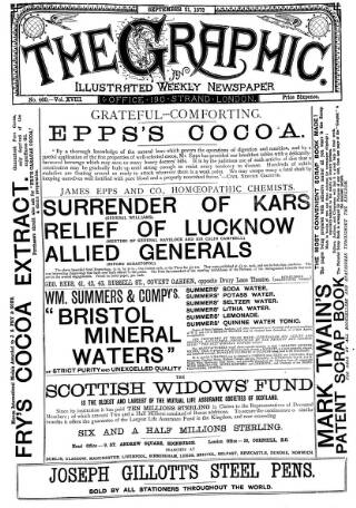 cover page of Graphic published on September 21, 1878