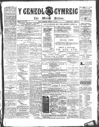 cover page of Y Genedl Gymreig published on June 13, 1888
