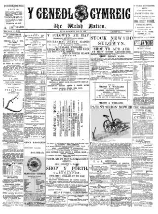 cover page of Y Genedl Gymreig published on May 22, 1889