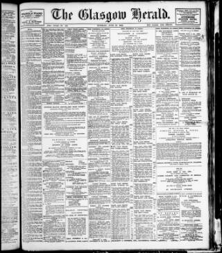 cover page of Glasgow Herald published on June 13, 1916
