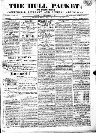 cover page of Hull Packet published on November 2, 1819