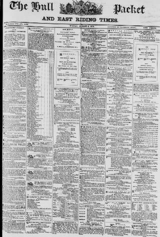 cover page of Hull Packet published on August 2, 1878