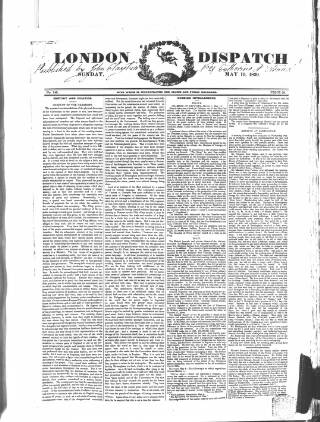 cover page of London Dispatch published on May 19, 1839