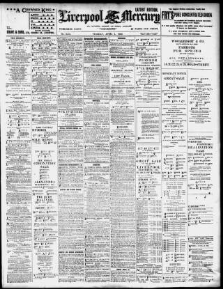 cover page of Liverpool Mercury published on April 1, 1902