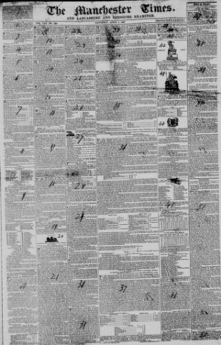 cover page of Manchester Times published on April 1, 1837