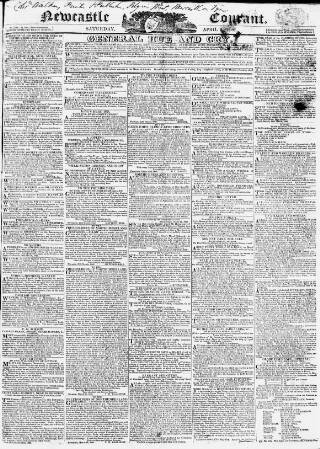 cover page of Newcastle Courant published on April 1, 1826