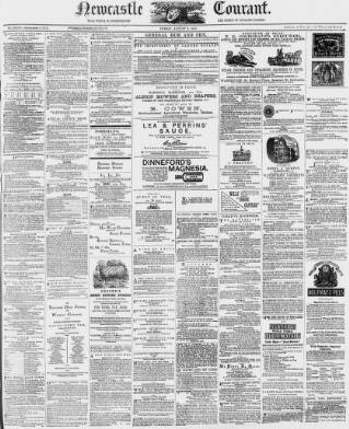 cover page of Newcastle Courant published on August 2, 1878