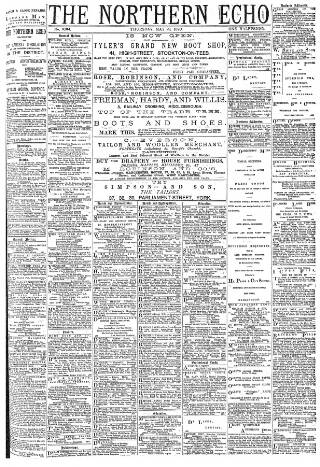 cover page of Northern Echo published on May 22, 1890