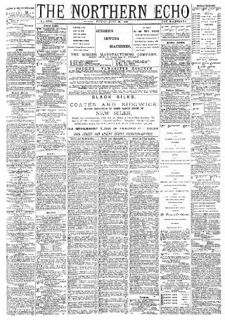 cover page of Northern Echo published on June 13, 1890