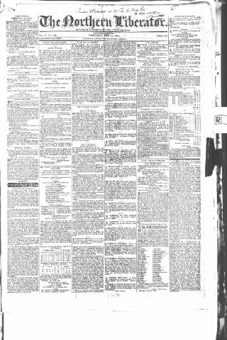 cover page of Northern Liberator published on May 23, 1840