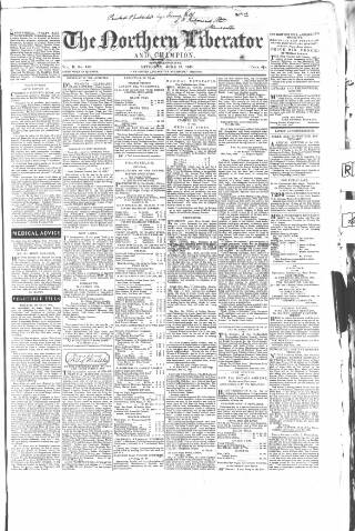 cover page of Northern Liberator published on June 13, 1840