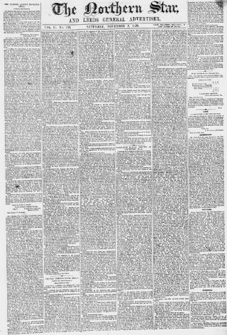 cover page of Northern Star and Leeds General Advertiser published on November 2, 1839