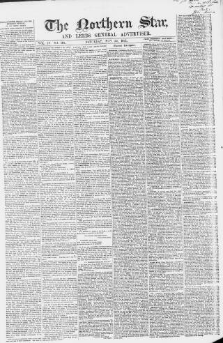 cover page of Northern Star and Leeds General Advertiser published on May 22, 1841
