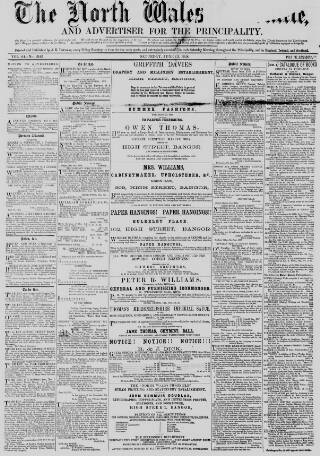 cover page of North Wales Chronicle published on June 13, 1868