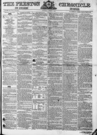 cover page of Preston Chronicle published on August 2, 1856