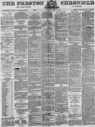 cover page of Preston Chronicle published on June 13, 1885