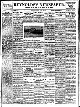 cover page of Reynolds's Newspaper published on June 13, 1909