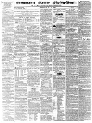 cover page of Exeter Flying Post published on June 13, 1844