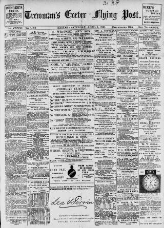 cover page of Exeter Flying Post published on April 1, 1893
