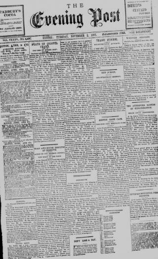 cover page of Exeter Flying Post published on November 2, 1897