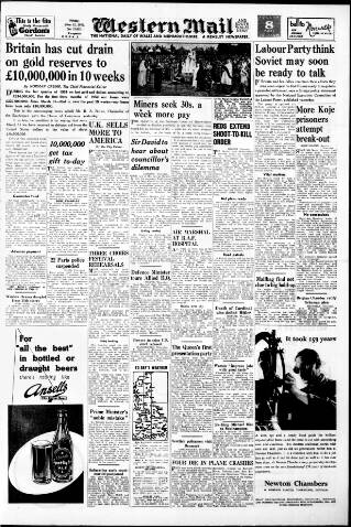 cover page of Western Mail published on June 13, 1952