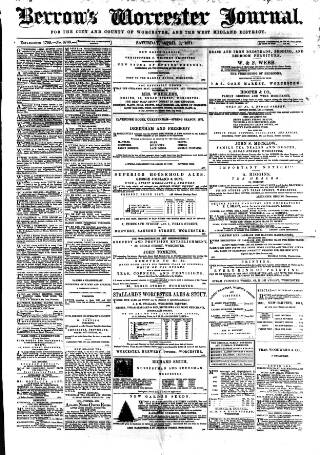 cover page of Worcester Journal published on April 1, 1871