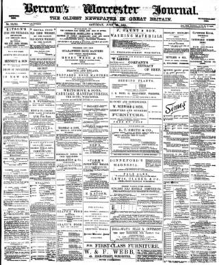 cover page of Worcester Journal published on June 13, 1891