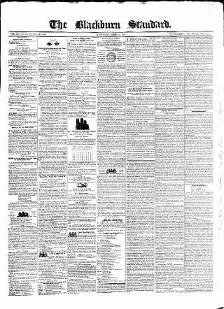 cover page of Blackburn Standard published on April 1, 1846