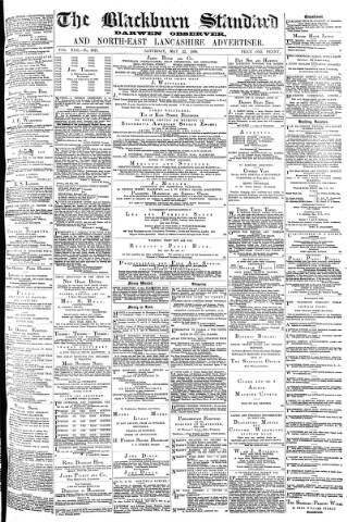 cover page of Blackburn Standard published on May 22, 1880