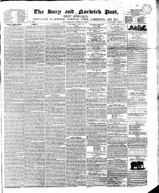 cover page of Bury and Norwich Post published on August 2, 1843