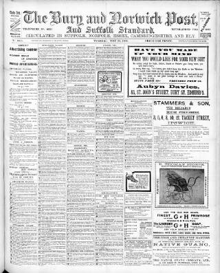 cover page of Bury and Norwich Post published on May 22, 1906
