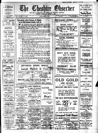 cover page of Cheshire Observer published on April 1, 1933
