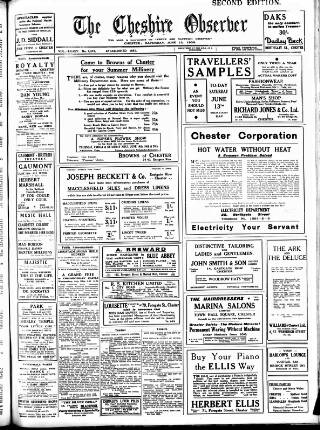 cover page of Cheshire Observer published on June 13, 1936