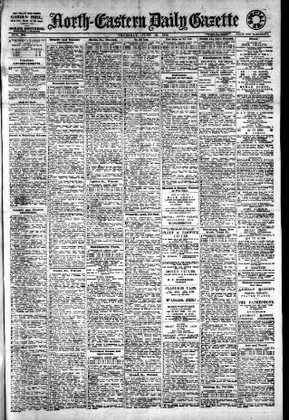 cover page of Daily Gazette for Middlesbrough published on June 13, 1912