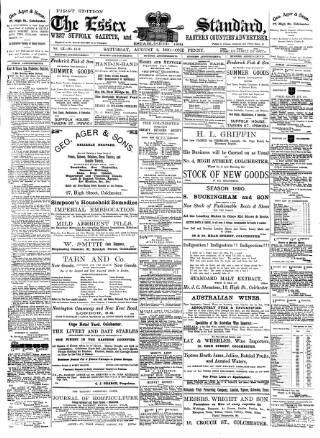 cover page of Essex Standard published on August 2, 1890