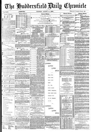 cover page of Huddersfield Chronicle published on August 2, 1892