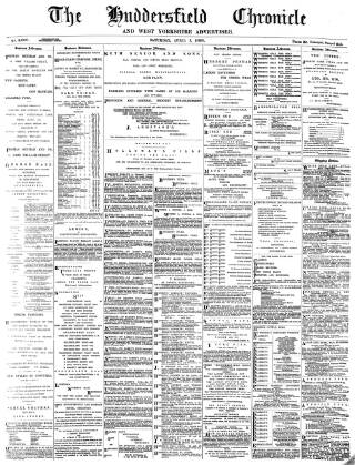 cover page of Huddersfield Chronicle published on April 1, 1893