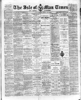cover page of Isle of Man Times published on June 13, 1885