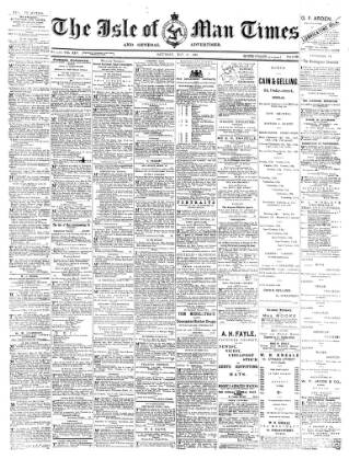 cover page of Isle of Man Times published on May 22, 1886