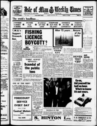 cover page of Isle of Man Times published on May 22, 1970
